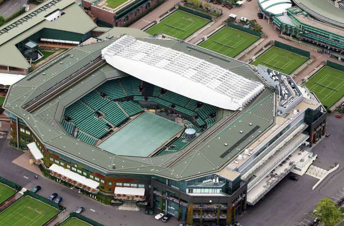 Aerial view of Wimbledon, home of AELTC which will host the Tennis events during the London 2012 Olympic Games on July 26, 2011 in London, England.