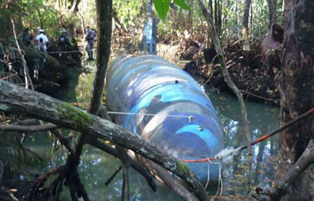 The sub was built in a clandestine dry dock in Ecuador's jungle along a waterway leading to the Pacific Ocean.