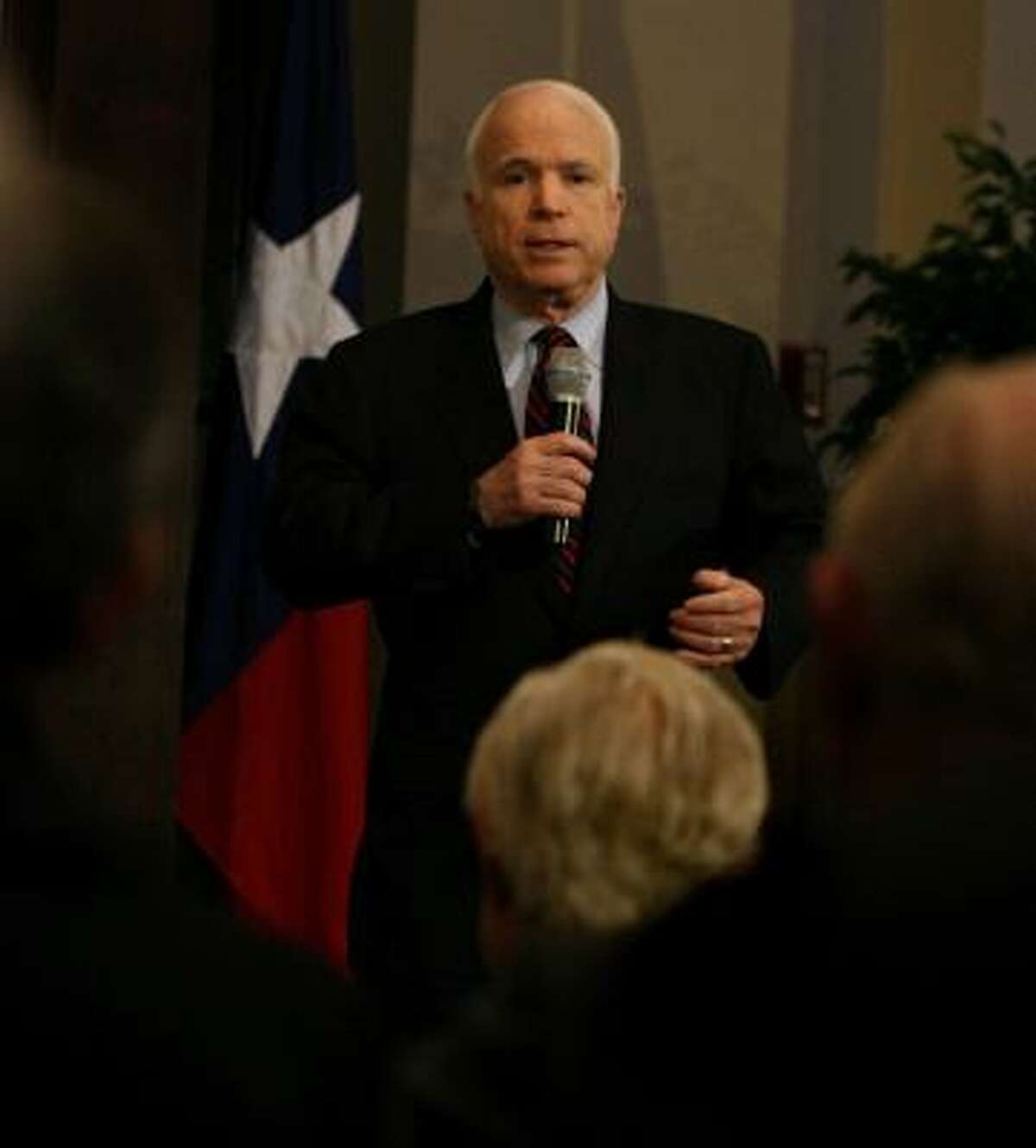 Sen. John McCain, R-Ariz., holds a town hall meeting Thursday at the James A. Baker III Institute for Public Policy at Rice University.