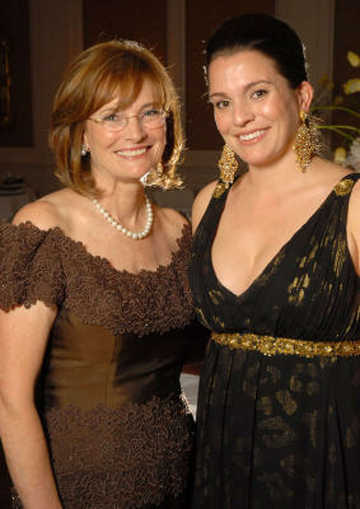 Pearl Ball chairs Bobbie Nau and her daughter Victoria Johnson at the River Oaks Country Club.