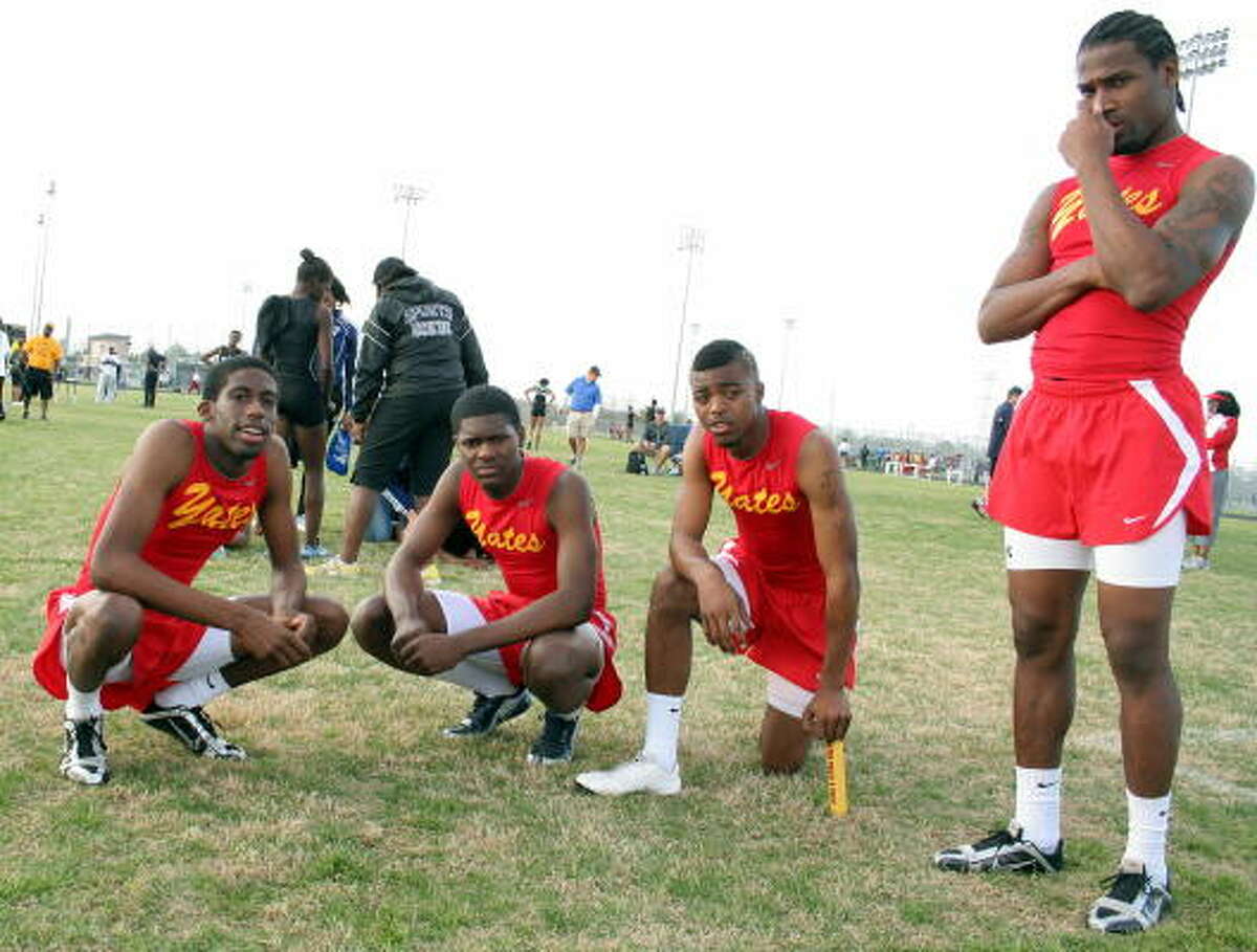 Some members of the Yates track team pose for a photo.