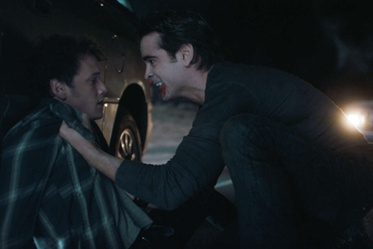 (L-R) Anton Yelchin as Charley and Colin Farrell as Jerry in "Fright Night."