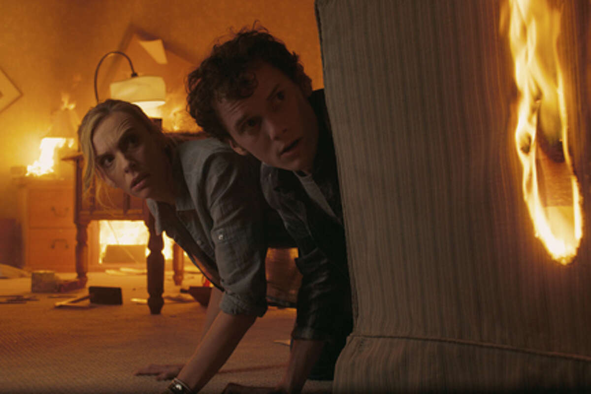 Toni Collette as Jane Brewster and Anton Yelchin as Charley Brewster in "Fright Night."