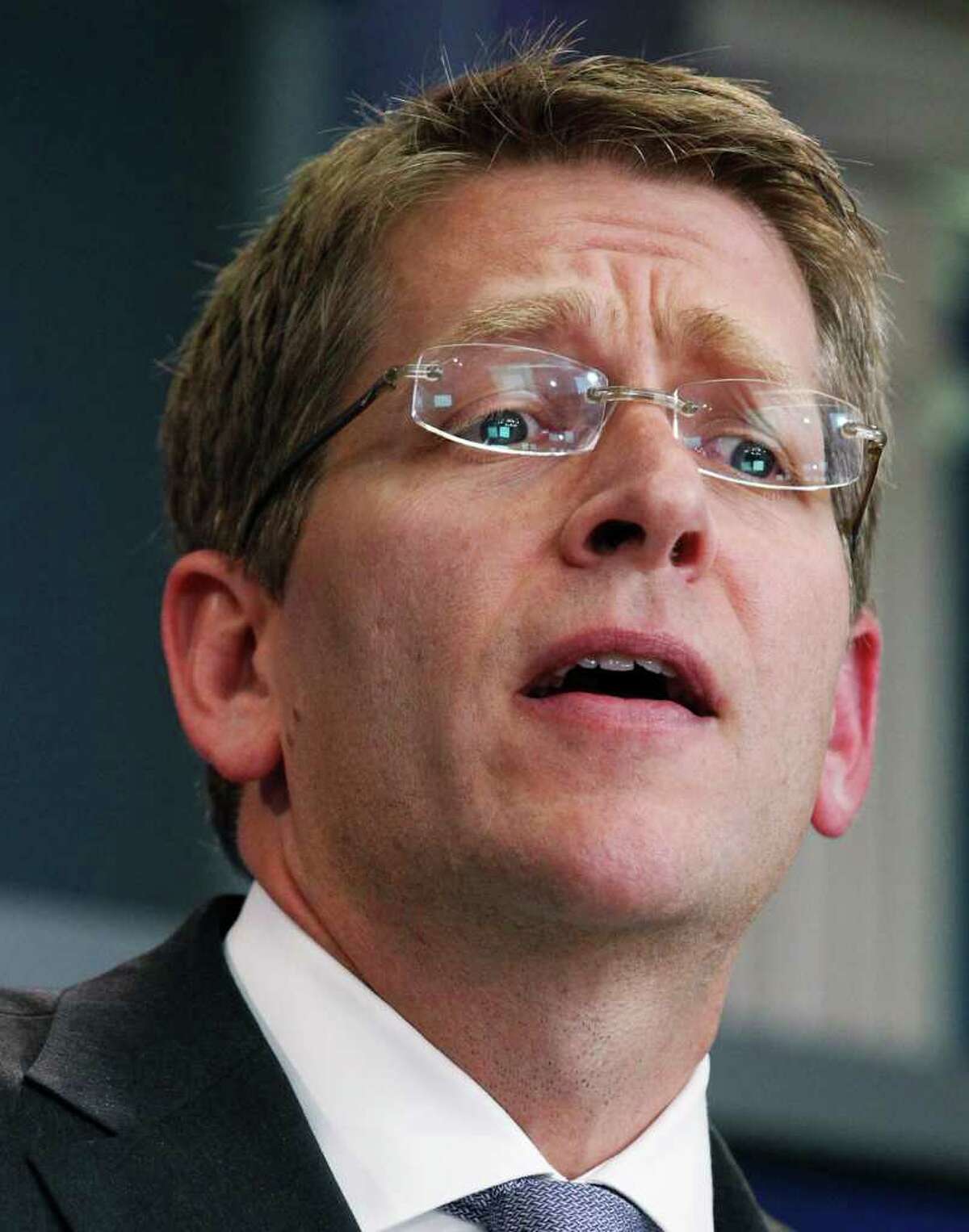 White House Press Secretary Jay Carney speaks to reporters during a press briefing in the Brady Briefing Room of the White House in Washington, Wednesday, July 27, 2011.