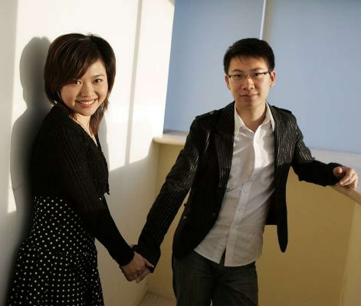 May Yao, left, used online matchmaking Web site Baihe.com to meet Donny Liang. The two are engaged.