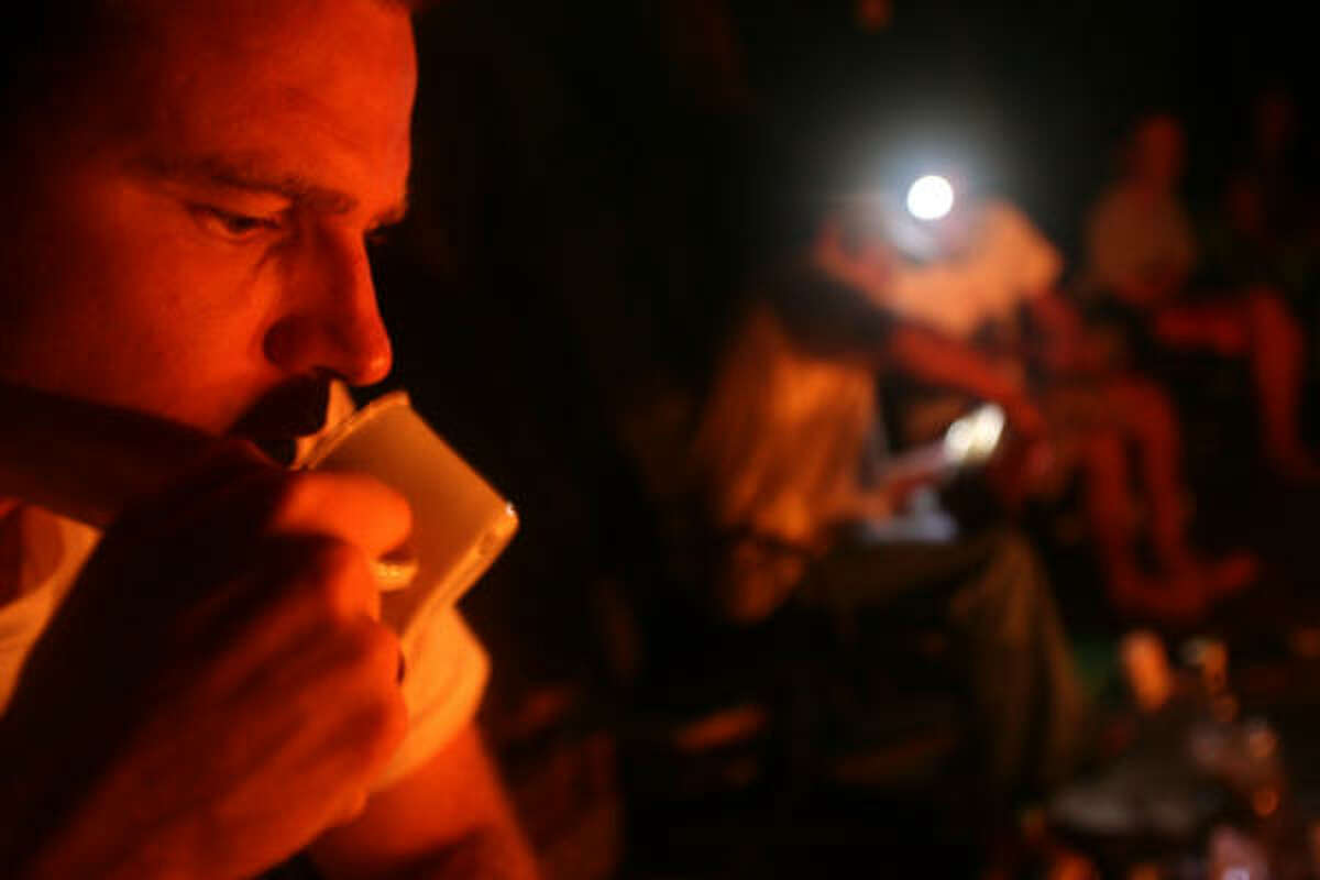 Master shaman Hamilton Souther samples the hallucinogenic ayahuasca drink.