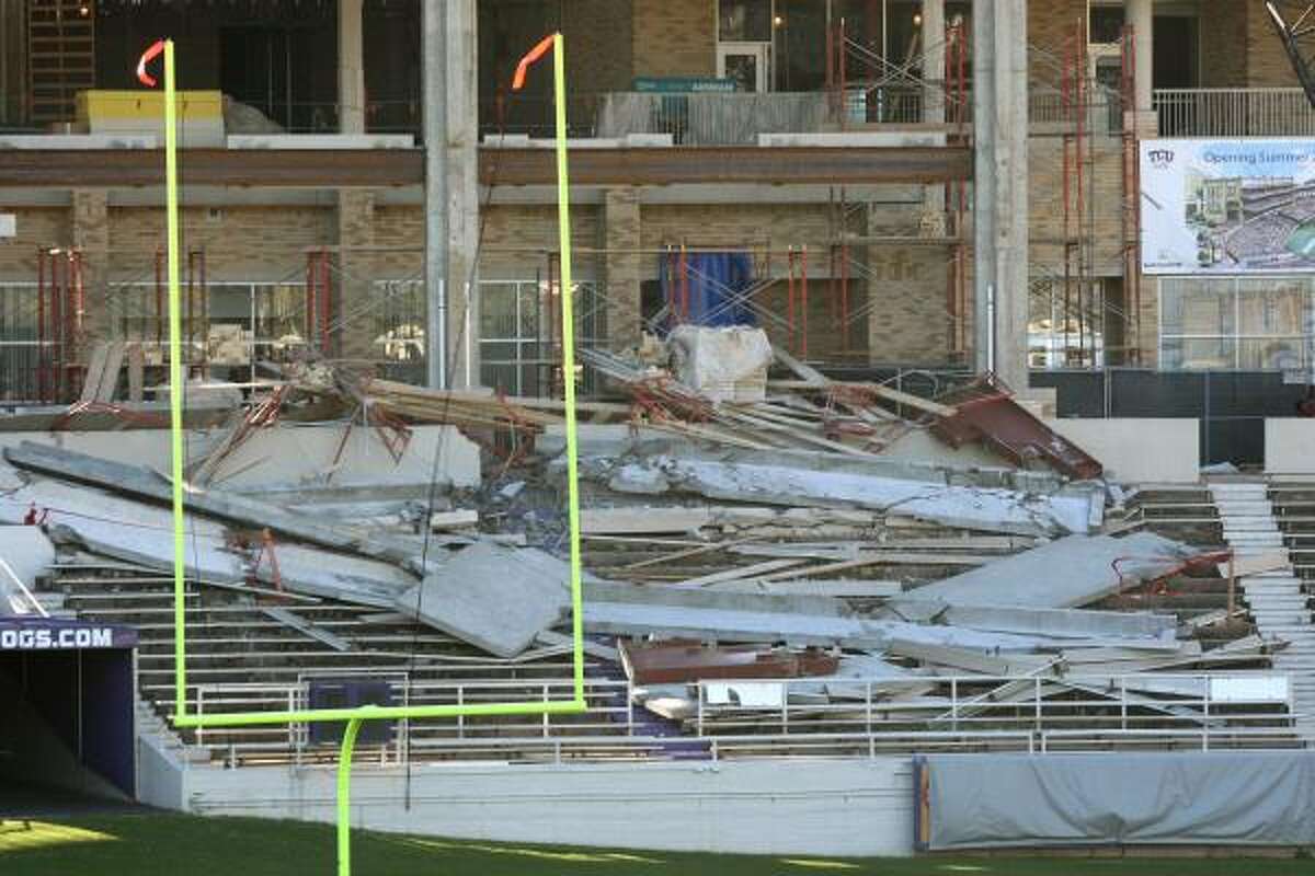 Seating area collapses at TCU football stadium