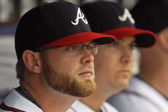 MLB Photos: Brian McCann tests new eye glasses