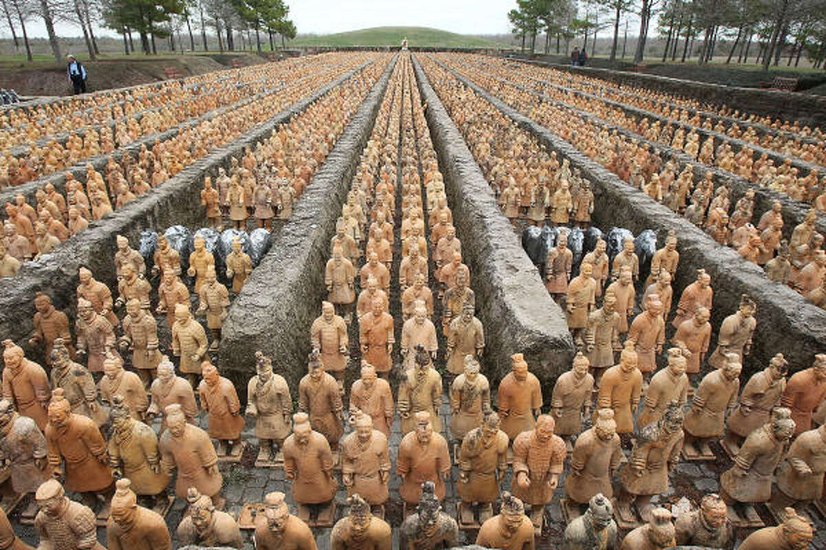 The thousands of miniature terra-cotta warriors at the Forbidden Gardens in Katy won't stand guard much longer. The park will close soon.