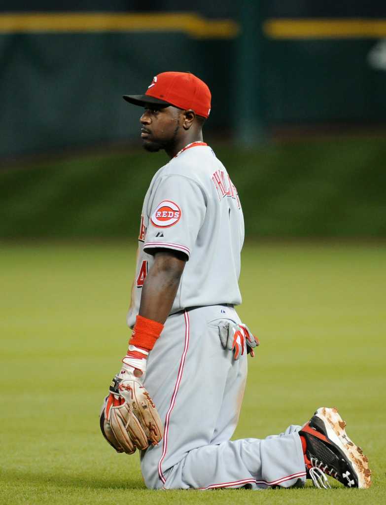 Cincinnati Reds second baseman Brandon Phillips (4) claps and