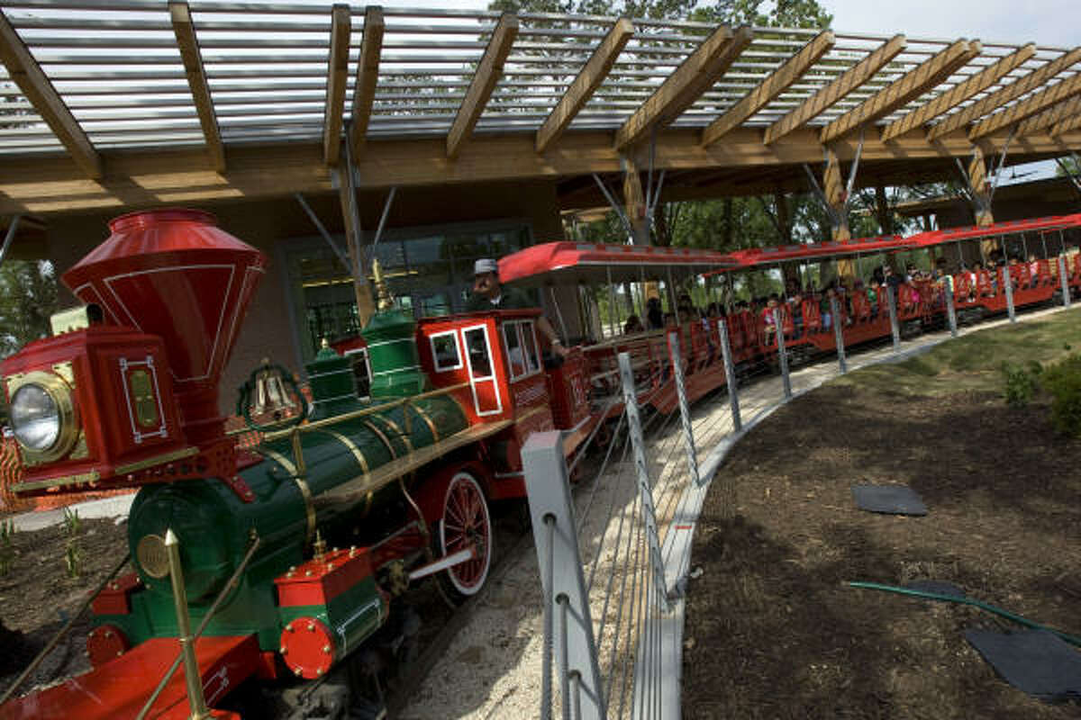 Hermann Park Railroad's miniature train is a one-third-size replica of an 1863 C.P. Huntington steam train. It is only closed on Christmas and Thanksgiving.