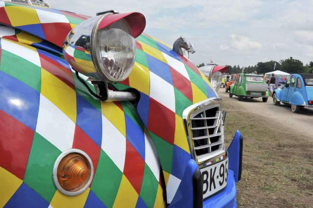 The front of a customized Citroen 2CV car is pictured on July 27, 2011 in Salbris, France during the 19th World meeting of 2 CV Friends.