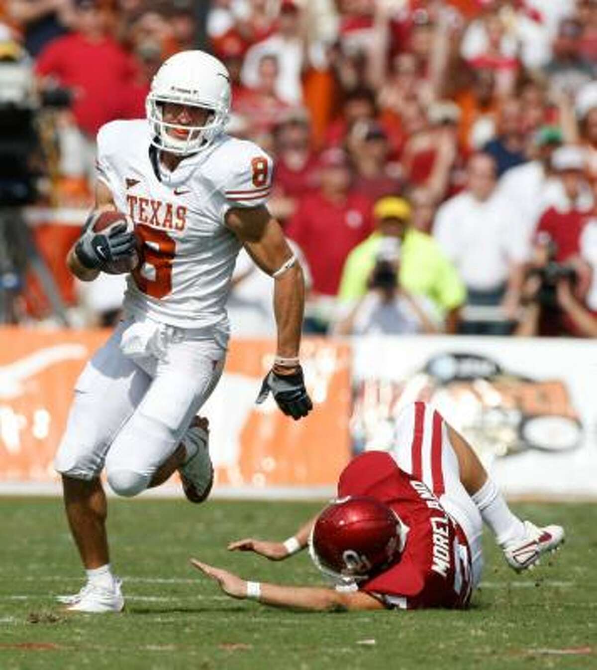 In addition to Colt McCoy, the Texas offense lost Jordan Shipley (above) and three offensive linemen.