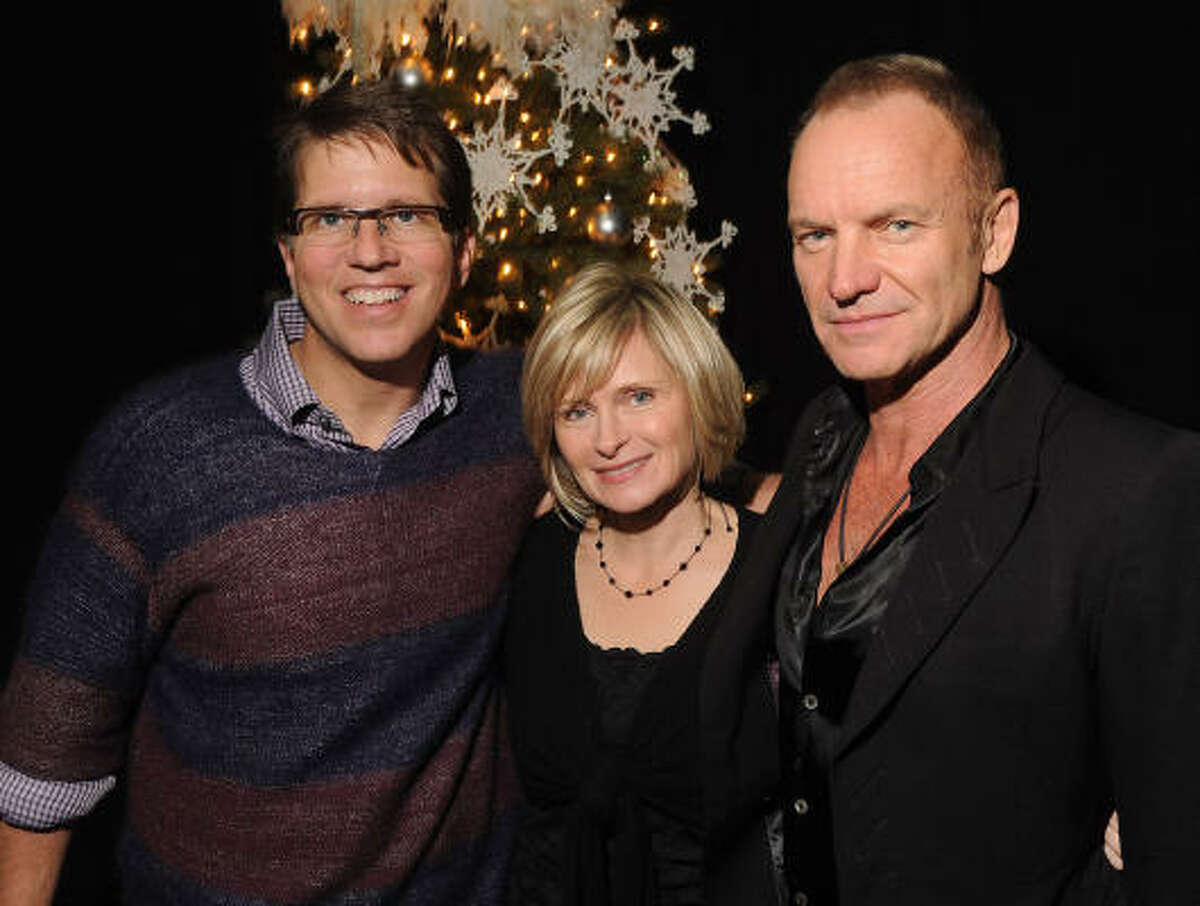Mark and Becky Lanier hosted singer Sting at their annual big-time Christmas bash in Houston on Sunday.