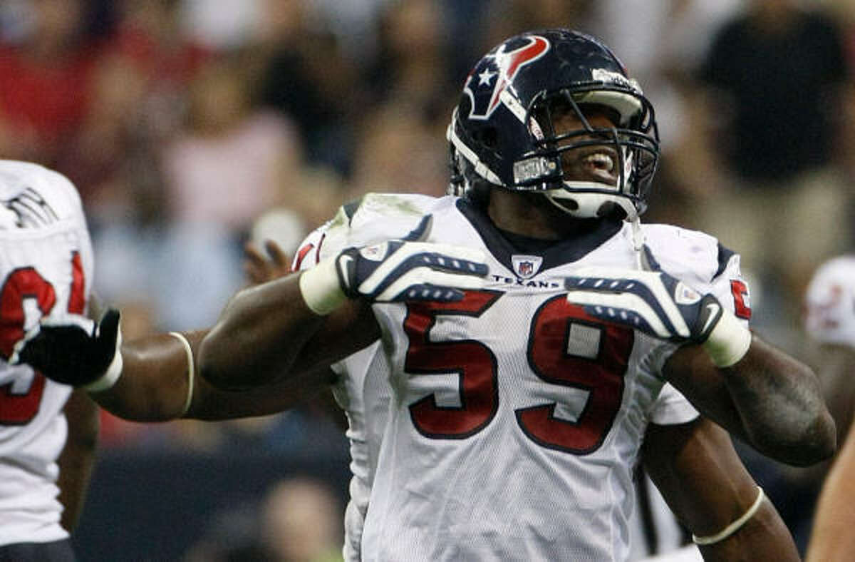 Linebacker DeMeco Ryans has topped 85 tackles in all four seasons with the Texans.