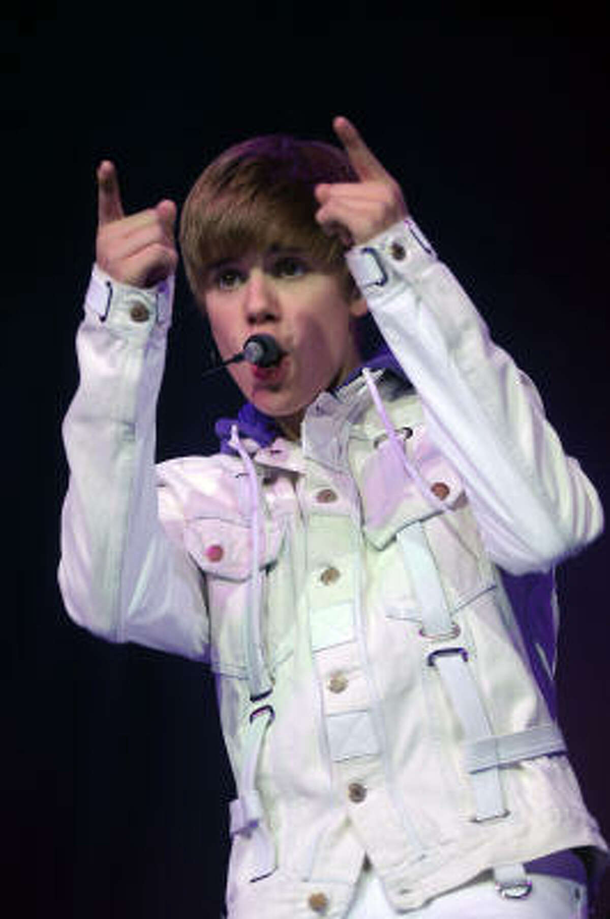 Justin Bieber performs in front of a sold-out crowd that likely included plenty of screaming girls.