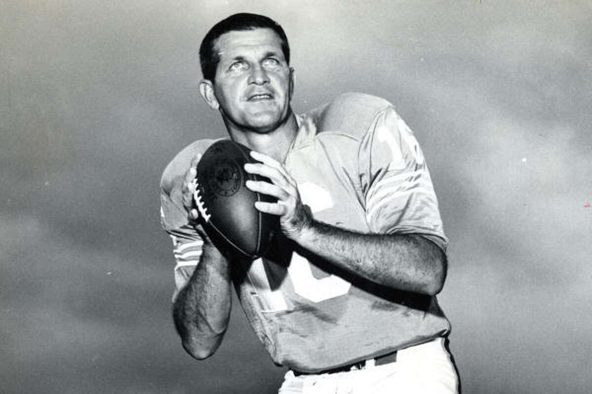 George Blanda, seen in 1964 with the Oilers, played seven seasons in Houston and led the team to the first two AFL championships.