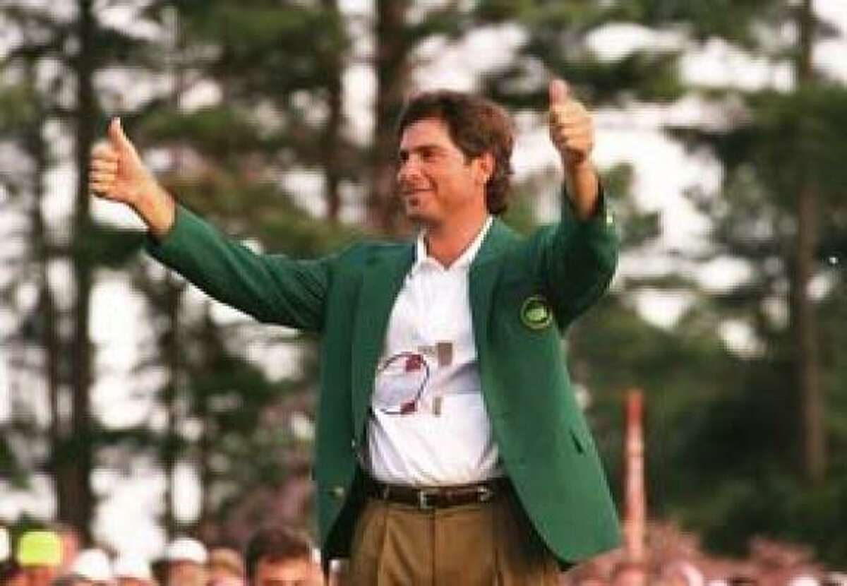 1. Fred Couples, Nantz's suitemate at the University of Houston, wins the Masters with Nantz on hand for the green jacket presentation at Butler Cabin (April 12, 1992).