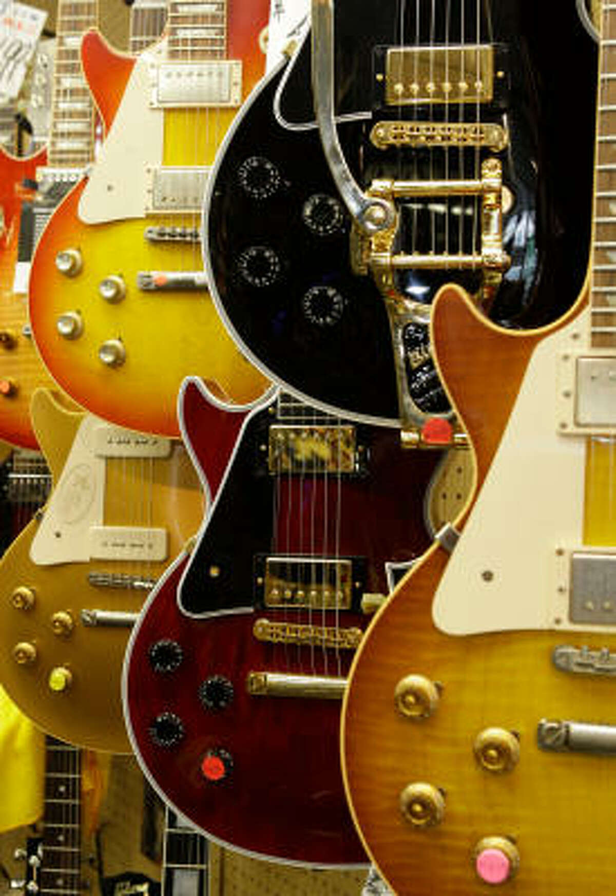 Among the choices are lefthanded versions of Gibson's famed Les Paul.