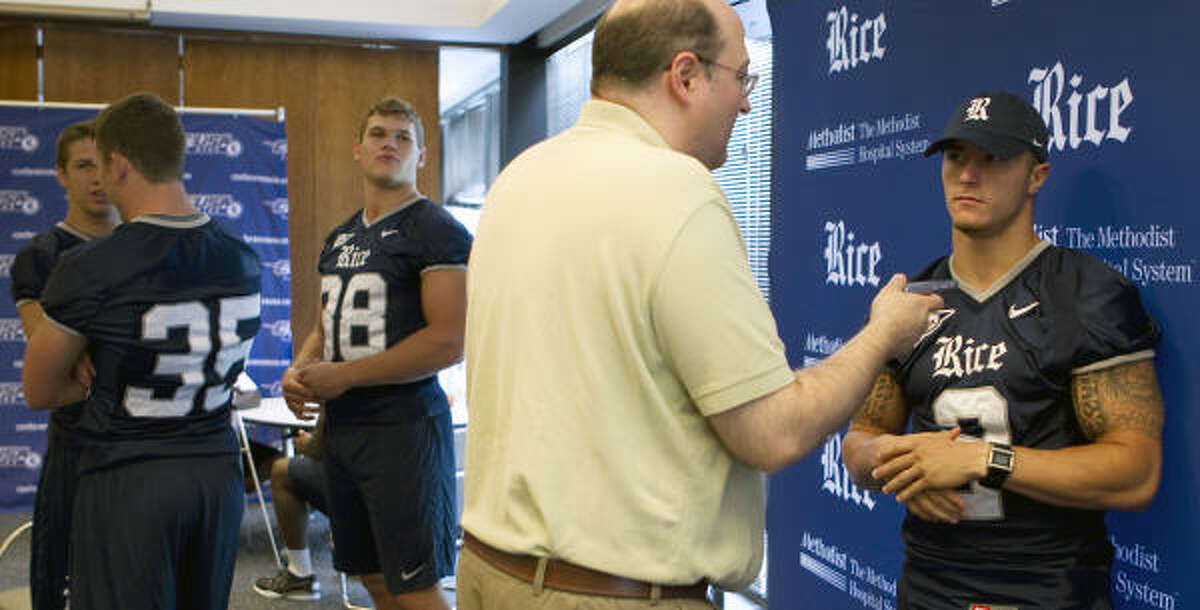 The arrival of running back Sam McGuffie, right, will bring a new dimension to Rice's offense.
