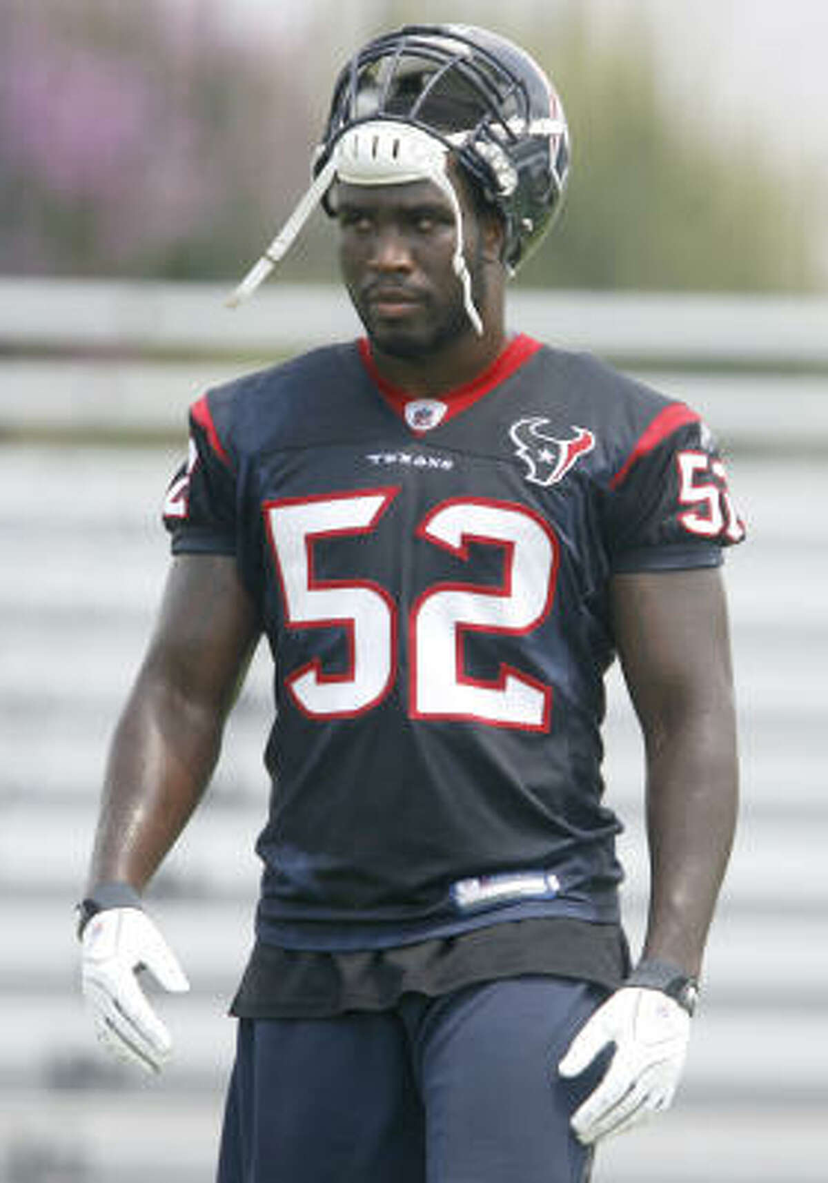 2. Who will start the first four games at strong-side linebacker while Brian Cushing serves his suspension? Xavier Adibi (above) was a reserve on the weak side during his first two seasons. Now he’s moved to the strong side and goes to camp as the most likely candidate to replace Cushing, the NFL Defensive Player of the year who was suspended for violating the league’s policy against performance enhancing drugs. Adibi (6-foot-2, 242 pounds) has excellent speed and covers a lot of ground, but he lacks the strong-side mentality and intensity that Cushing brings. Danny Clark, who started 12 games for the Giants last season, is an experienced veteran who got a late start because he signed during the offseason program. He’s a natural at the position, but he’s got to overtake Adibi.