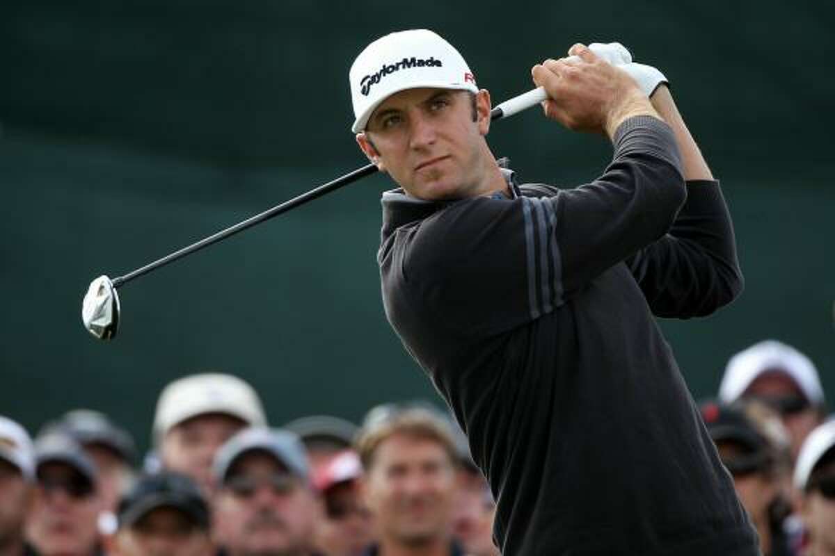 Dustin Johnson heads into the final round on Sunday with a three-shot lead over Graeme McDowell.