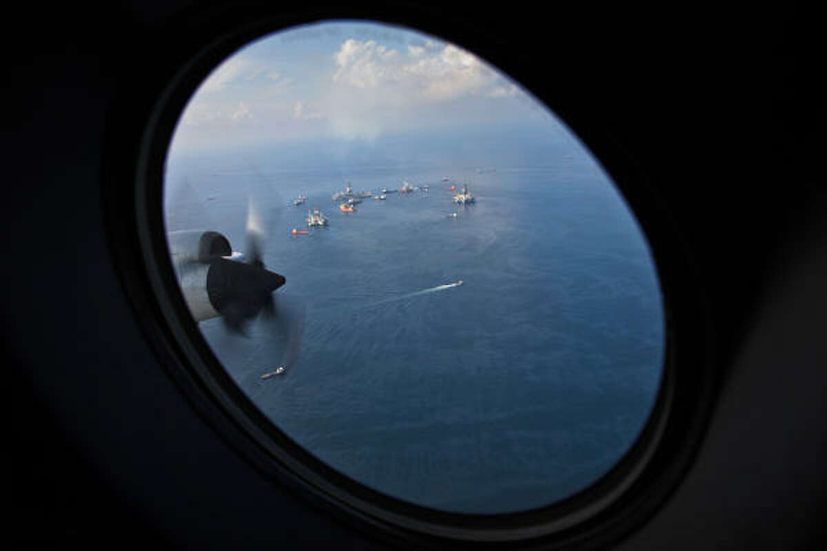 US Customs and Border Protection Air and Marine P-3 aircraft have taken on the roll of controlling the airspace above the US government imposed flight restricted area around the oil spill in the Gulf of Mexico. As hundreds of aircraft, from giant cargo planes to tiny helicopters, fly over the massive oil spill, airborne officers conduct a high-stakes symphony to reduce the chances of midair collisions.