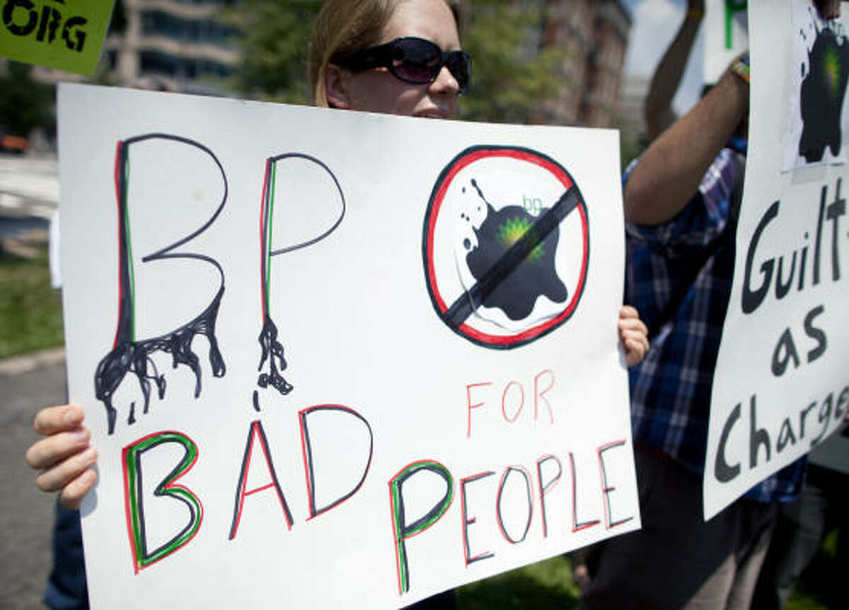 Public Citizen and seven other public interest groups took to the streets to express outrage at BP's mismanagement of the biggest oil spill in U.S. history.