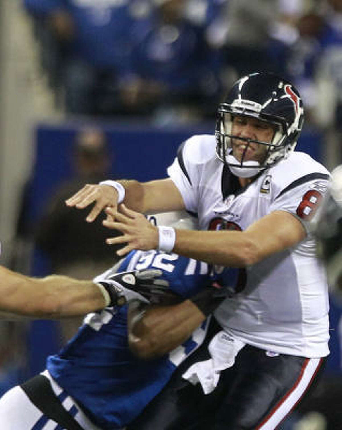 Schaub's game half-empty, half-full in loss