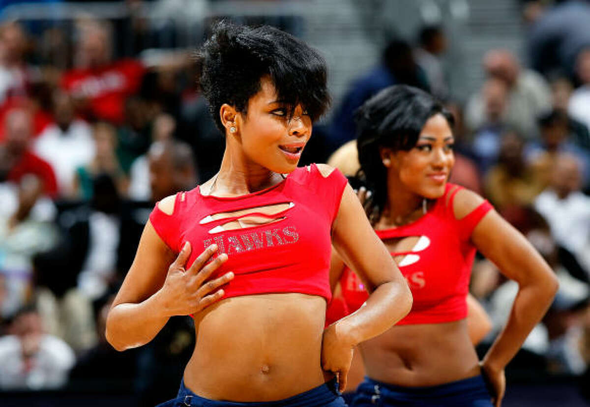 A-Town Dancers perform at the Hawks-Lakers game Wednesday, March 31, in Atlanta.