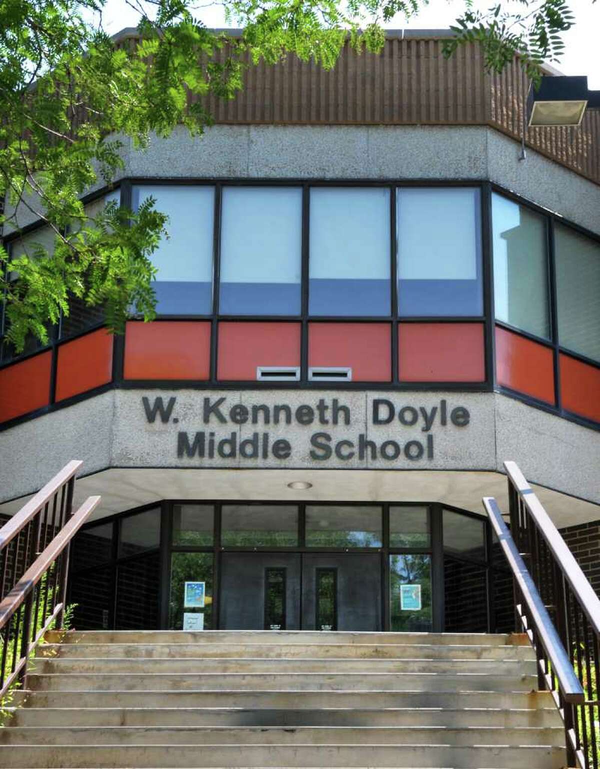 Entrance to Doyle Middle School in Troy Tuesday Aug. 2, 2011. (John Carl D'Annibale / Times Union)