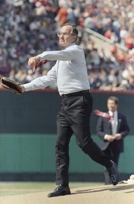 President Bush(s) throw out first pitch at World Series, Game 4 2010. 