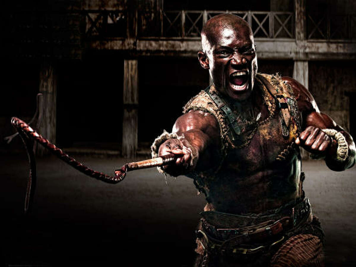 Peter Mensah plays Doctore, the loyal slave who trains the gladiators in Spartacus: Blood and Sand.