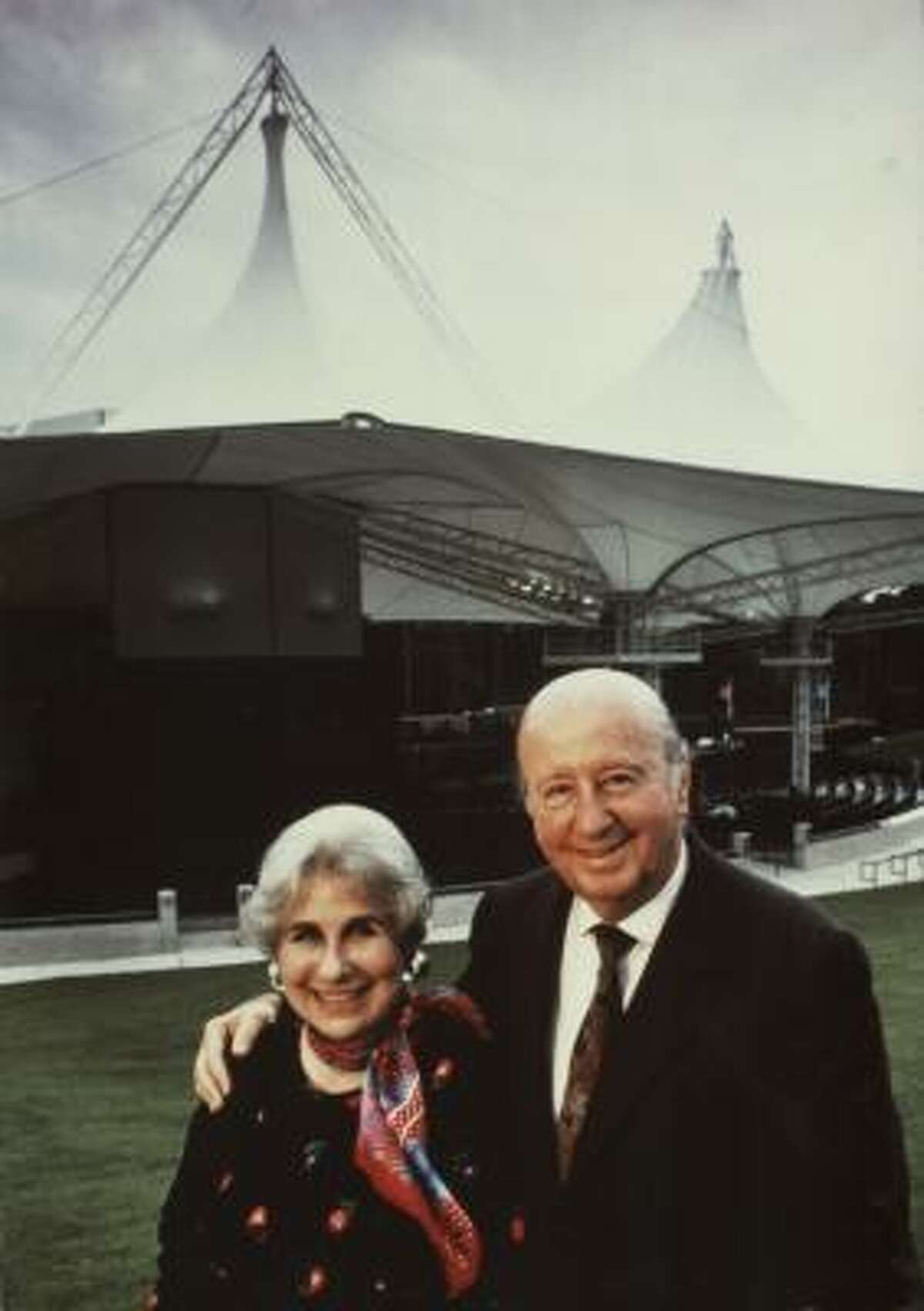 George and Cynthia Mitchell are shown at the opening of the Pavilion in 1990.