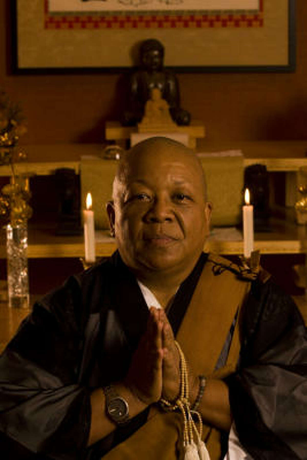 Rev. Myokei Caine-Barrett is the only woman in North America to lead a Nichiren Shu Buddhist congregation.