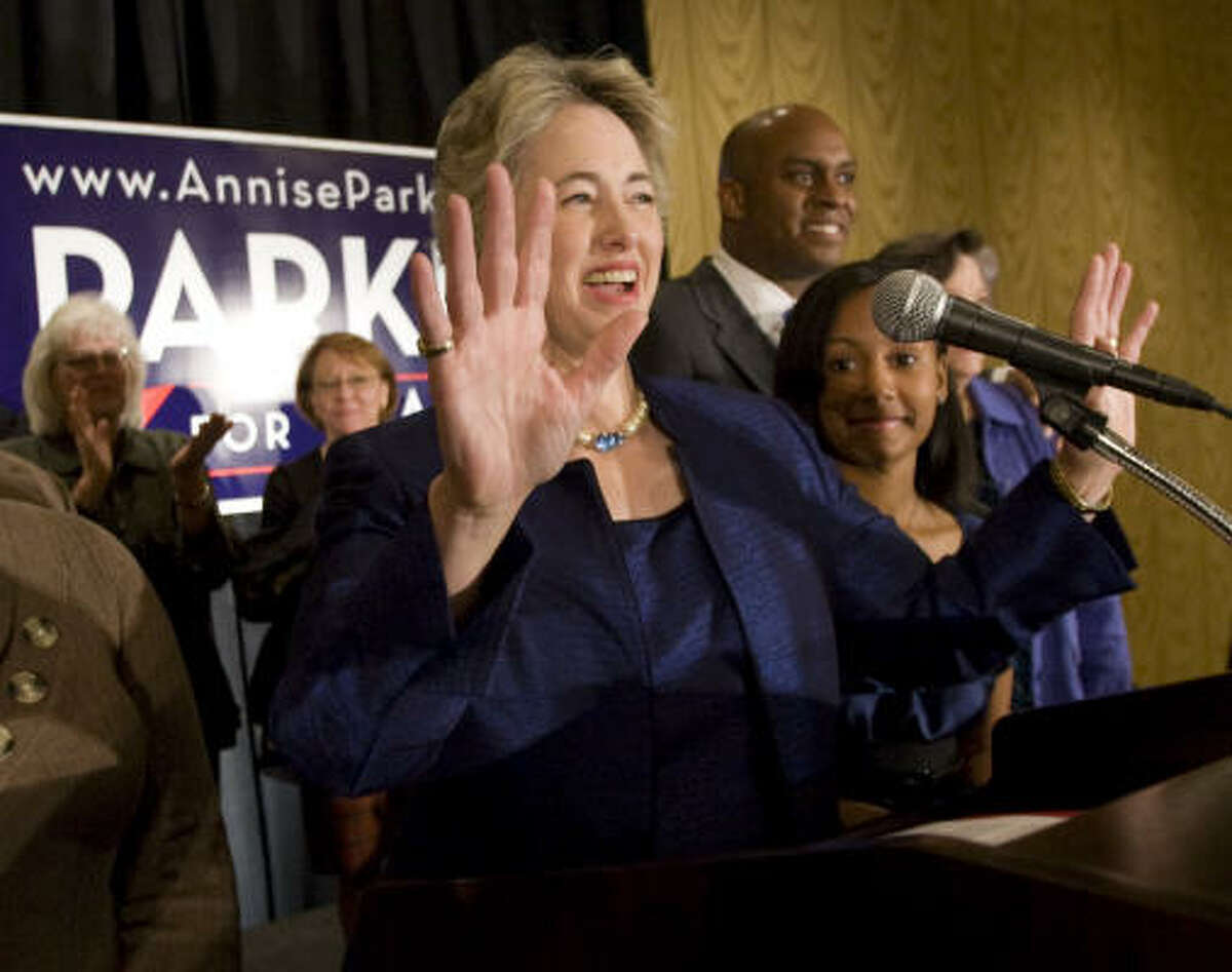 Annise Parker said on Tuesday night that “this race is not over." "Join me at headquarters tomorrow," she said. "We'll get back to work, and in five weeks, we'll claim victory.”