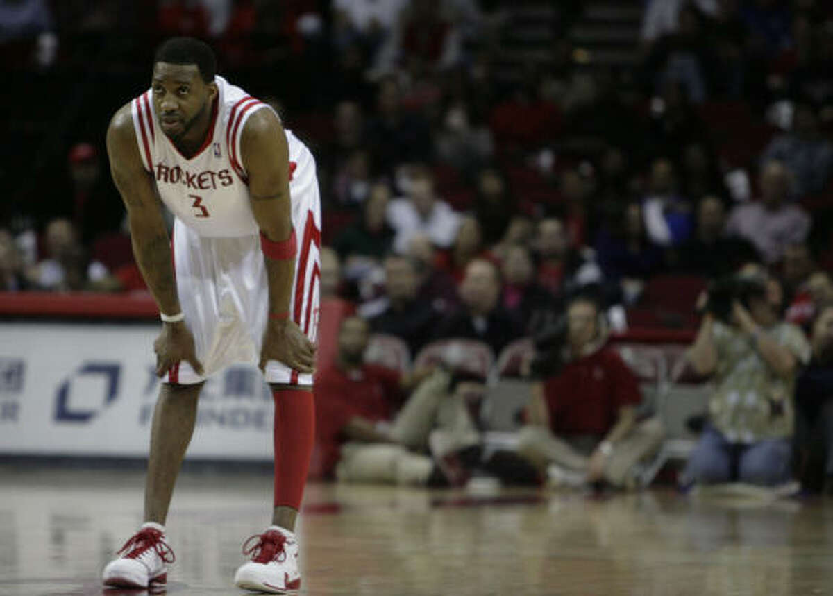 Tracy McGrady will not play in the Rockets' games at New Jersey or Cleveland this weekend.