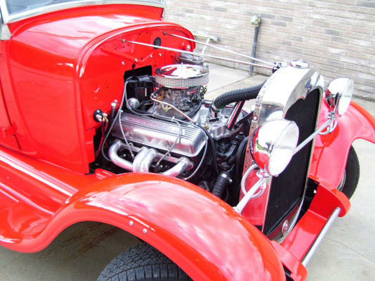 This '29 Ford Model A is powered by Chevy 327 V-8 powerplant.
