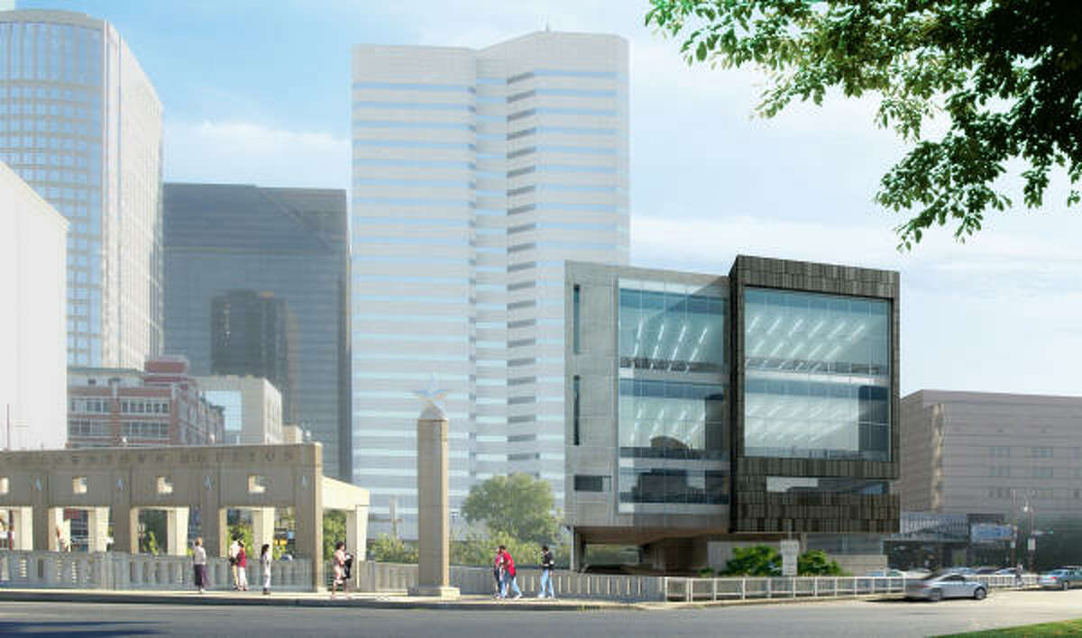 A rendering of the new Houston Ballet Center for Dance as seen from Congress. The $53 million facility will house administrative offices, nine studios and a dorm for 20 students.