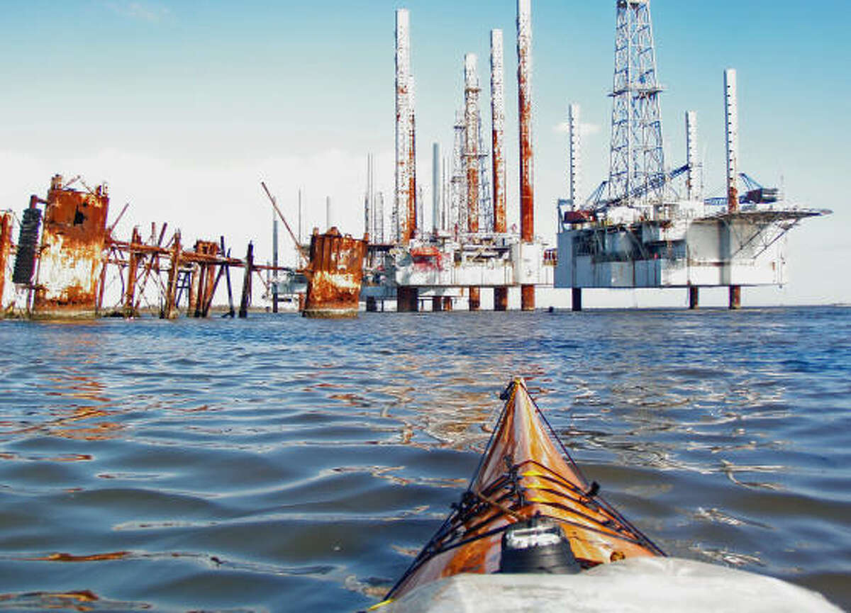 The view from Colin McDonald's kayak isn't always scenic as he explores Texas' Gulf Coast.