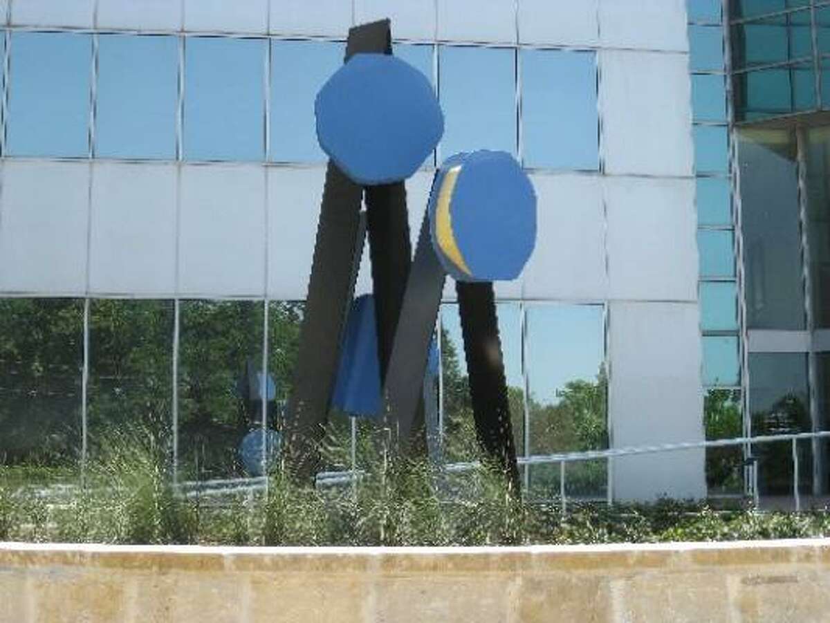 This piece, an untitled element from sculptor George Sugarman's St. Paul Commission (1971), has been installed outside the 602 Sawyer office building in Houston's Old Sixth Ward by Grubb & Ellis Realty Investors.