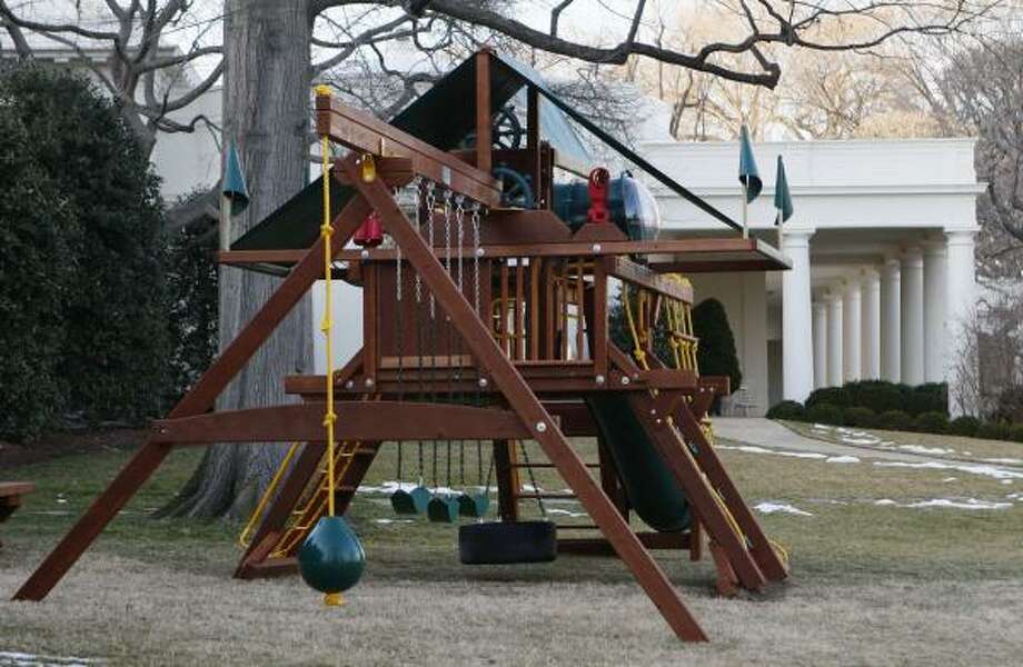 Surprises Daughters With White House Swing Set