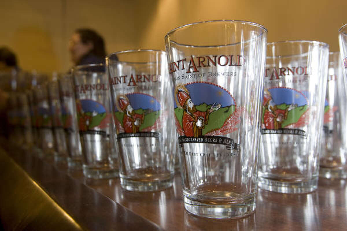 saint arnold birthday glass