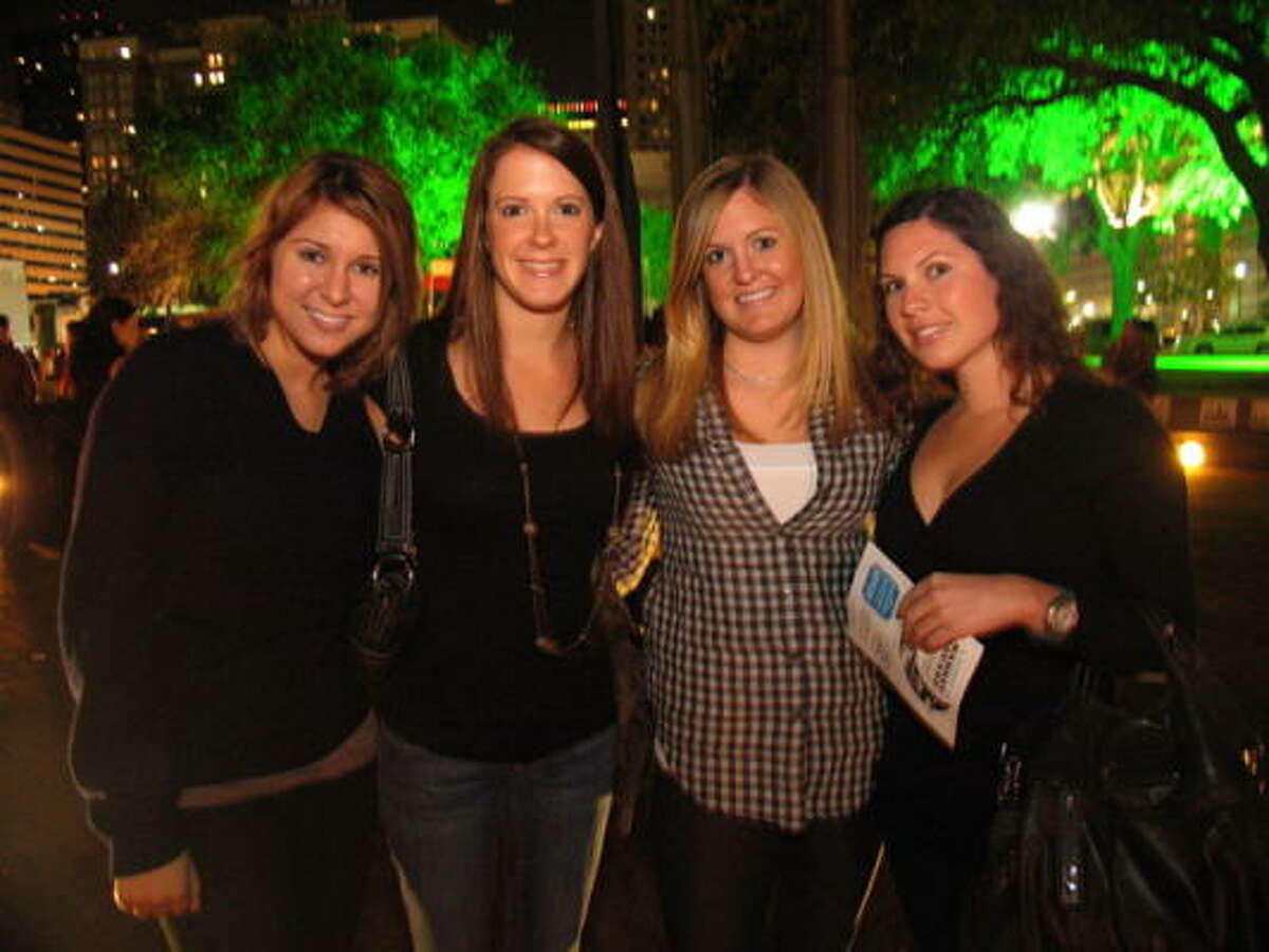 A Night at Market Square: Lights, Music and Tastings in Downtown's Historic District. Pictured: Whitney Gaffney, from left, Kimberly Fancher, Nicole Maxwell and Kristen Gonzales