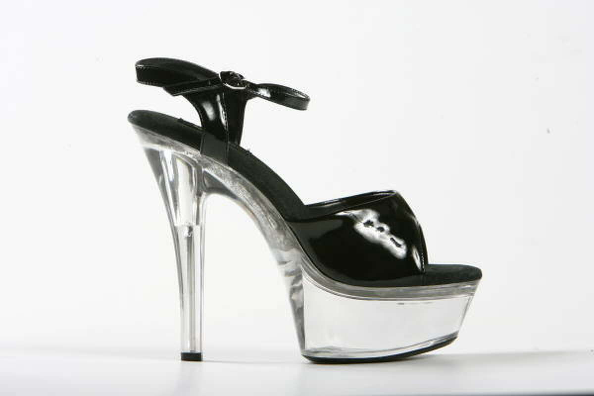 Platform shoes, like this black-and-clear pair, allow you to take your costume to new heights.