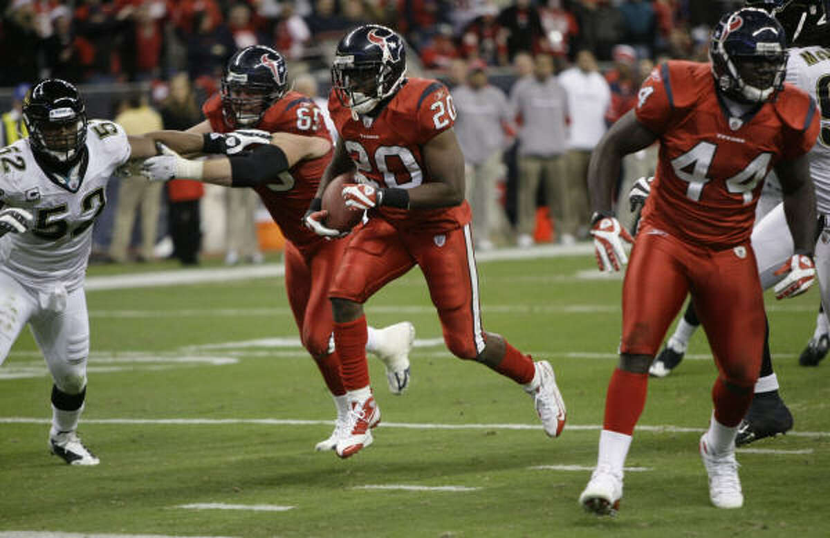 WEEK 3: Texans vs. Jaguars Sept. 27, noon, Reliant Stadium Prediction: Texans 31, Jaguars 17 Record: 2-1 McClain: Texans break out the Battle Red uniforms, and Matt Schaub throws three touchdown passes, two to Andre Johnson.