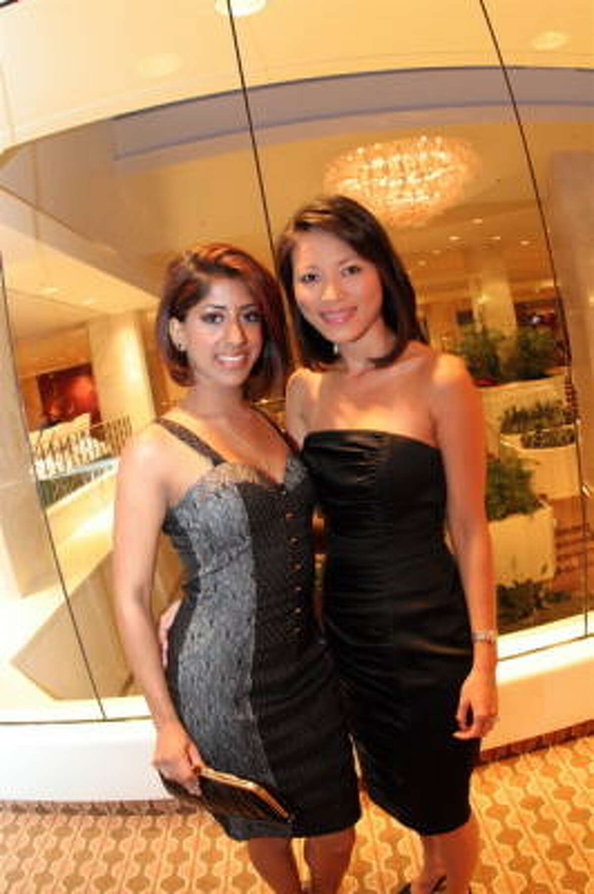 Siny Mathew, left, and Lan Nguyen attend the fundraiser.
