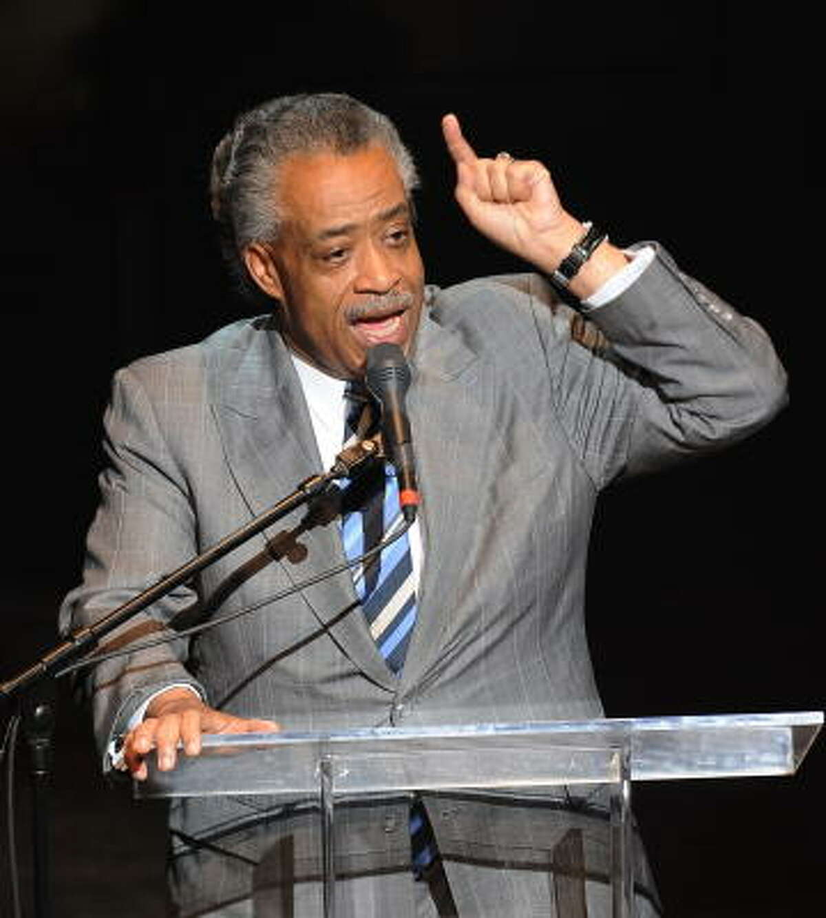 The Rev. Al Sharpton opened the memorial with a eulogy for Michael Jackson at the Apollo Theater.