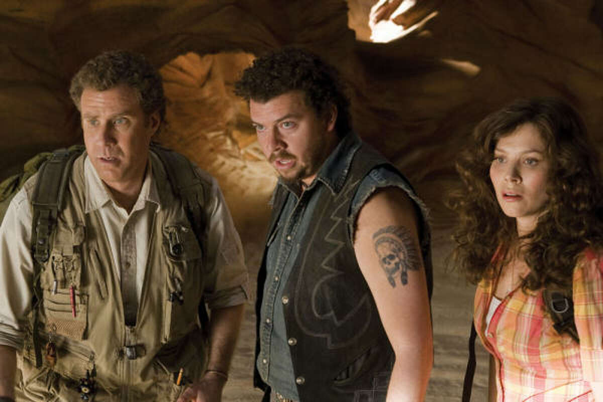 From left, has-been scientist Dr. Rick Marshall (Will Ferrell), research assistant Holly (Anna Friel) and redneck survivalist Will (Danny McBride).