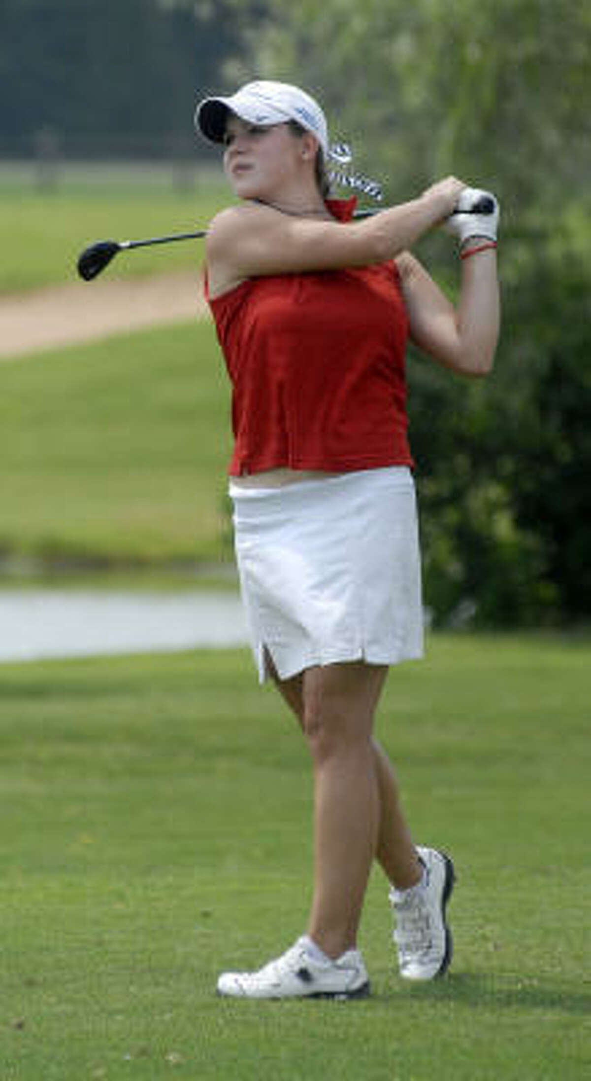 Clear Lake's Aly Smith tees off on the first hole.